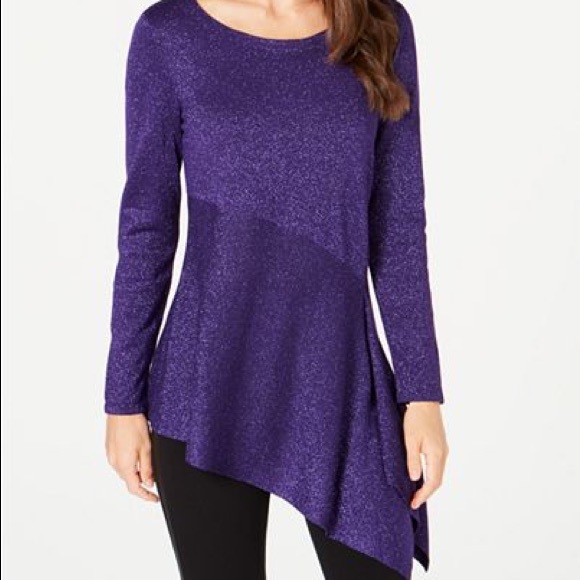 🎉 🎈 Alfani Asymetrical Metallic Sweater EUC!!! - Picture 4 of 7